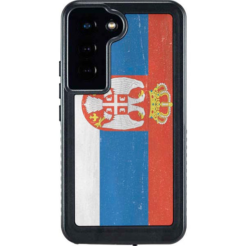 Serbia Flag Distressed Galaxy S23 Waterproof Case