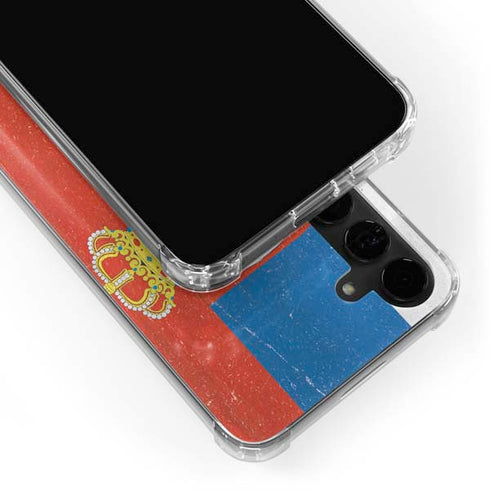 Serbia Flag Distressed Galaxy S24 Plus Clear Case