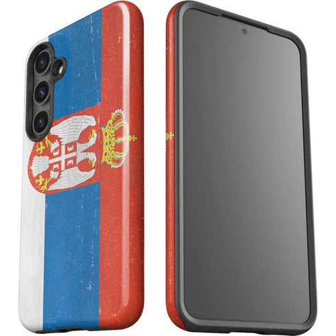Serbia Flag Distressed Galaxy S24 Plus Impact Case