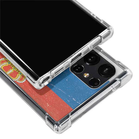 Serbia Flag Distressed Galaxy S24 Ultra Clear Case