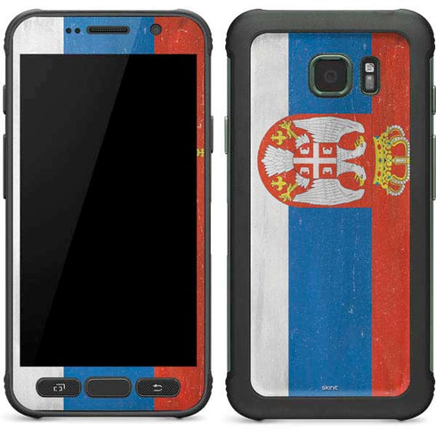 Serbia Flag Distressed Galaxy S7 Active Skin