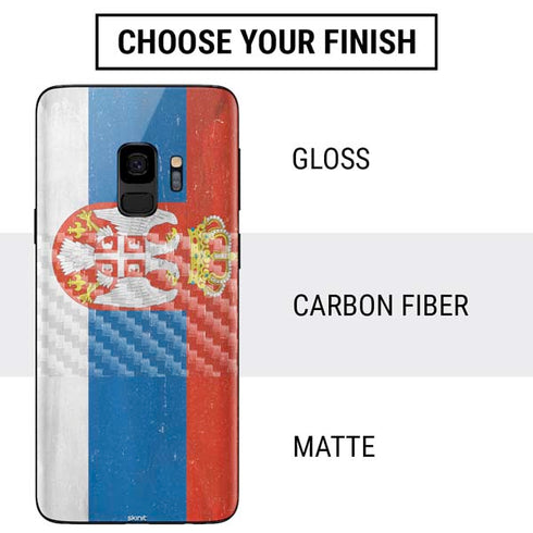 Serbia Flag Distressed Galaxy S9 Skin