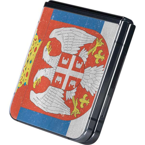 Serbia Flag Distressed Galaxy Z Flip5 5G Skin
