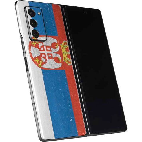 Serbia Flag Distressed Galaxy Z Fold2 5G Skin