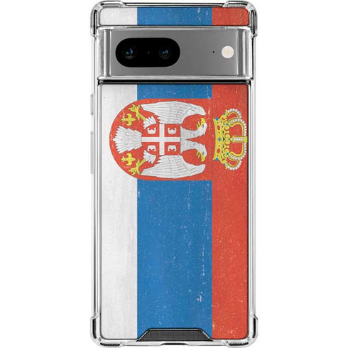 Serbia Flag Distressed Google Pixel 8 Clear Case
