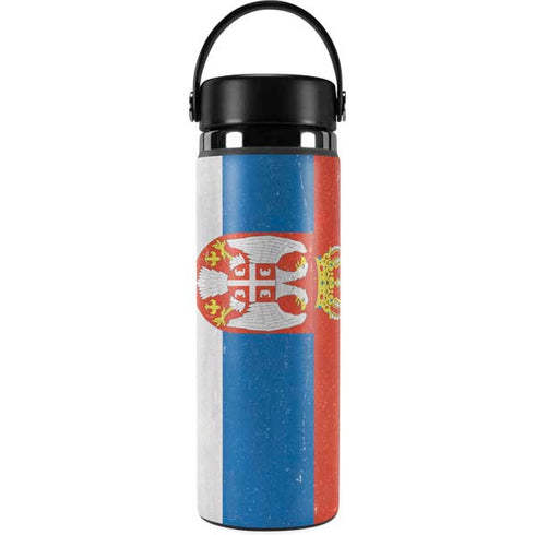 Serbia Flag Distressed Hydro Flask 20oz Wide Mouth Skin