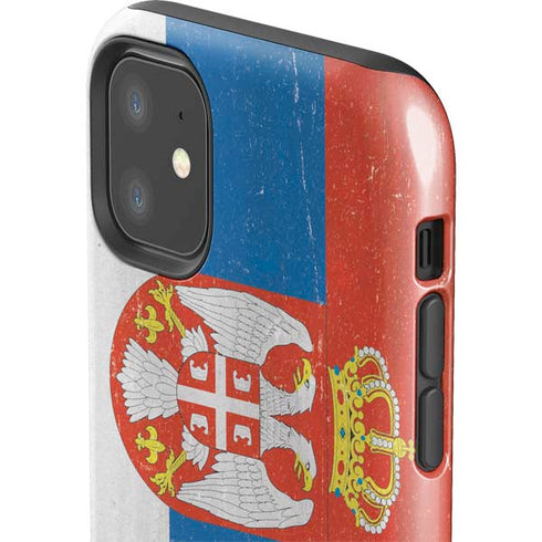 Serbia Flag Distressed iPhone 11 Impact Case