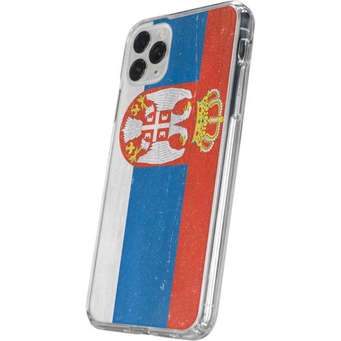Serbia Flag Distressed iPhone 11 Pro Clear Case