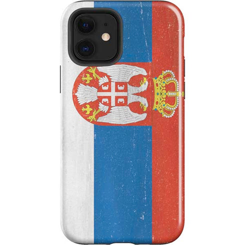 Serbia Flag Distressed iPhone 12 Impact Case