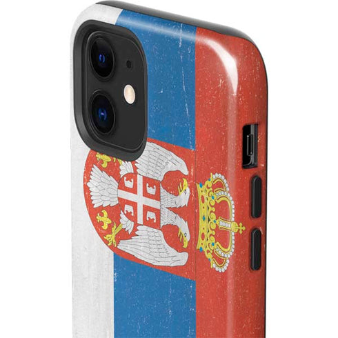 Serbia Flag Distressed iPhone 12 Impact Case