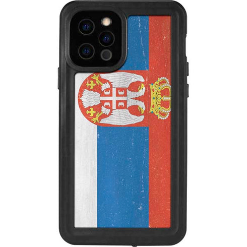 Serbia Flag Distressed iPhone 12 Pro Waterproof Case