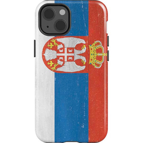 Serbia Flag Distressed iPhone 13 Impact Case