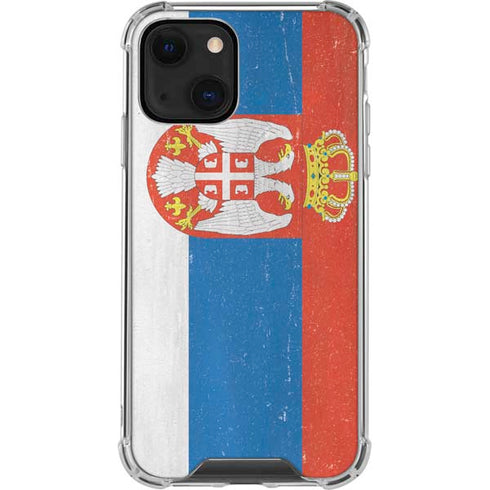Serbia Flag Distressed iPhone 13 Mini Clear Case