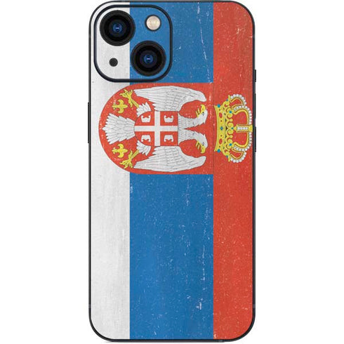 Serbia Flag Distressed iPhone 13 Mini Skin