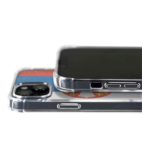 Serbia Flag Distressed iPhone 15 MagSafe Case