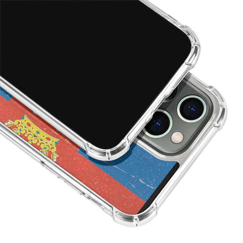 Serbia Flag Distressed iPhone 14 Pro Max Clear Case