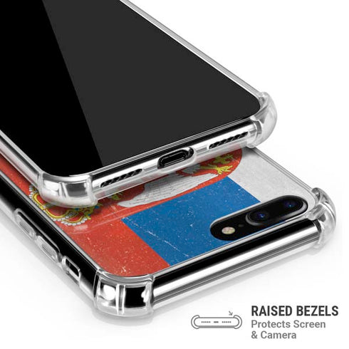 Serbia Flag Distressed iPhone 7/8 Plus Clear Case