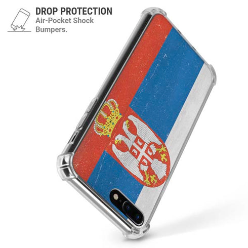 Serbia Flag Distressed iPhone 7/8 Plus Clear Case