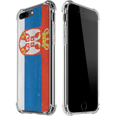 Serbia Flag Distressed iPhone 7/8 Plus Clear Case