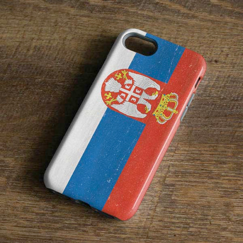 Serbia Flag Distressed iPhone 8 Pro Case