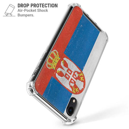 Serbia Flag Distressed iPhone XR Clear Case