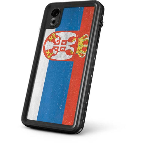 Serbia Flag Distressed iPhone XR Waterproof Case