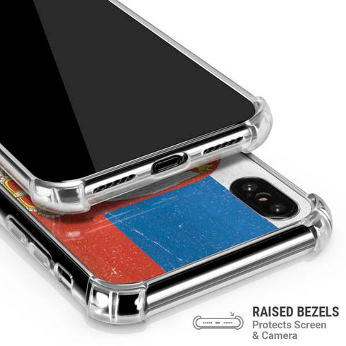Serbia Flag Distressed iPhone XS Max Clear Case