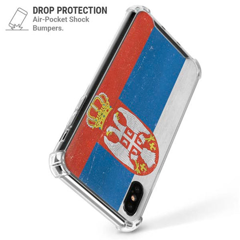 Serbia Flag Distressed iPhone XS Max Clear Case