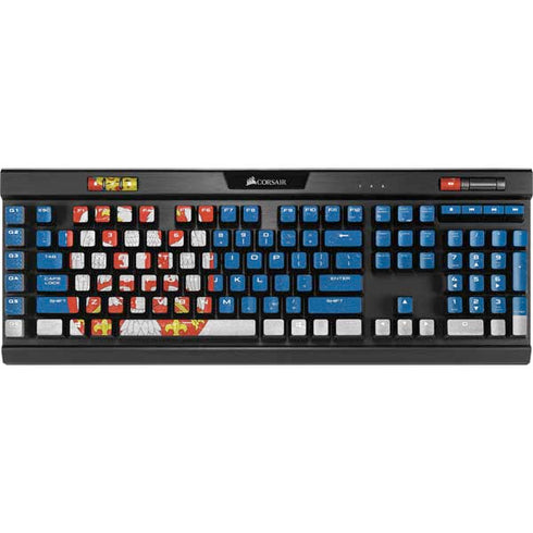 Serbia Flag Distressed K95 RGB PLATINUM Mechanical Gaming Keyboard Skin