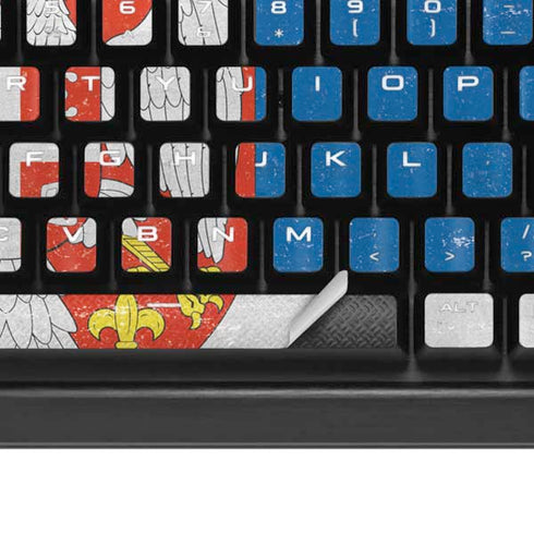 Serbia Flag Distressed K95 RGB PLATINUM Mechanical Gaming Keyboard Skin