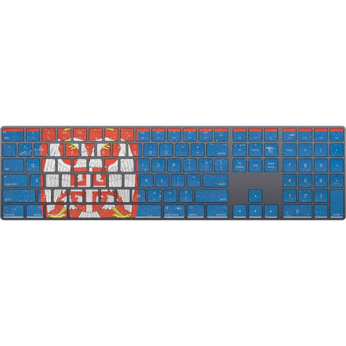 Serbia Flag Distressed Magic Keyboard with Numeric Keypad Skin