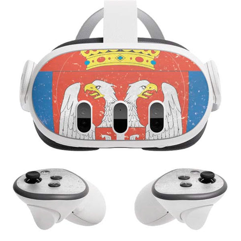 Serbia Flag Distressed Meta Quest 3 Skin