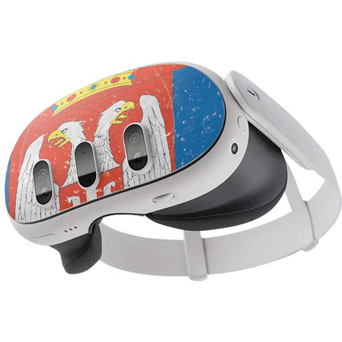 Serbia Flag Distressed Meta Quest 3  Skin