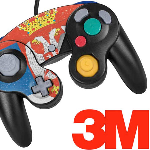 Serbia Flag Distressed Nintendo GameCube Controller Skin