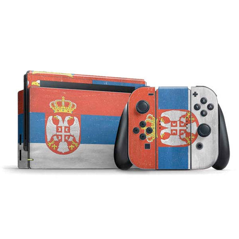 Serbia Flag Distressed Nintendo Switch Bundle Skin