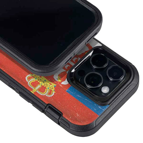 Serbia Flag Distressed Otterbox Defender iPhone Skin