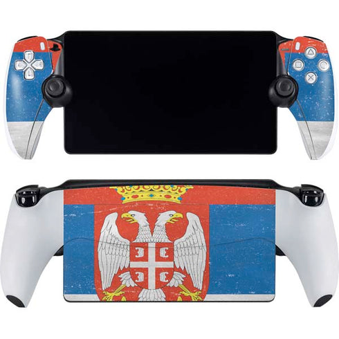 Serbia Flag Distressed PlayStation Portal Remote Player Skin