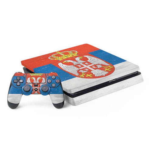 Serbia Flag Distressed PS4 Slim Bundle Skin