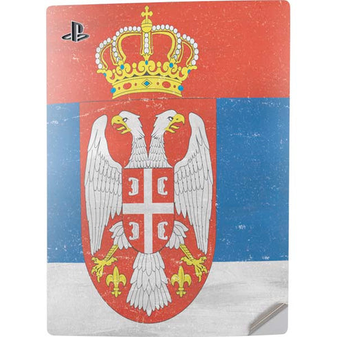 Serbia Flag Distressed PS5 Digital Edition Console Skin