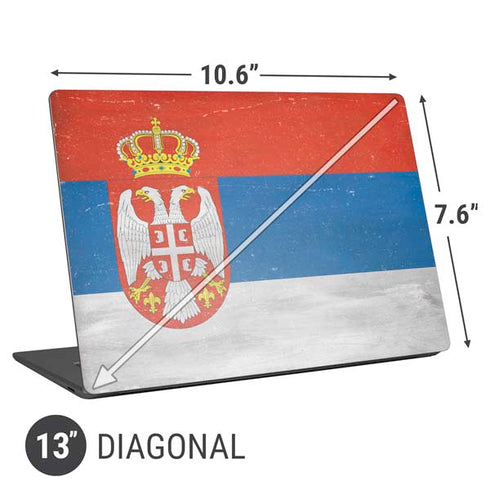 Serbia Flag Distressed Universal Laptop 13in (10.6 x 7.6in) Skin