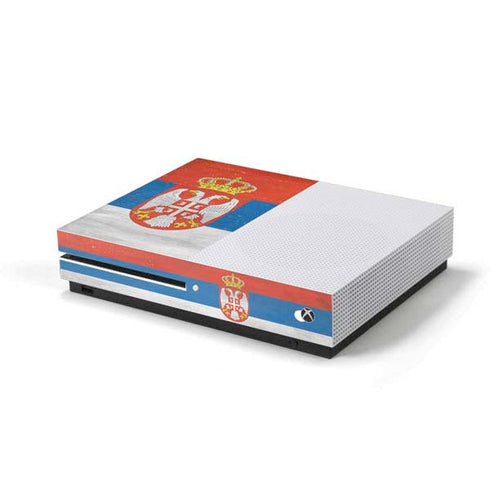 Serbia Flag Distressed Xbox One S Console Skin