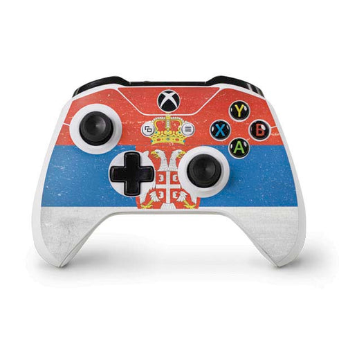 Serbia Flag Distressed Xbox One S Controller Skin