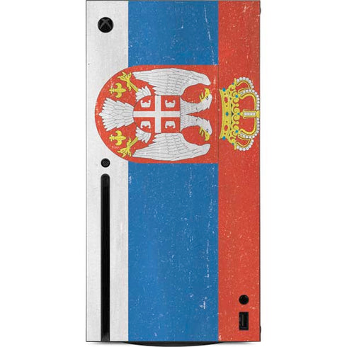 Serbia Flag Distressed Xbox Series X Console Skin