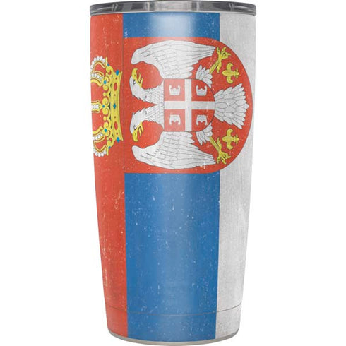 Serbia Flag Distressed Yeti 20oz Tumbler Skin