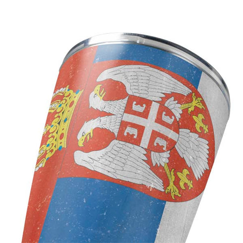 Serbia Flag Distressed Yeti 20oz Tumbler Skin
