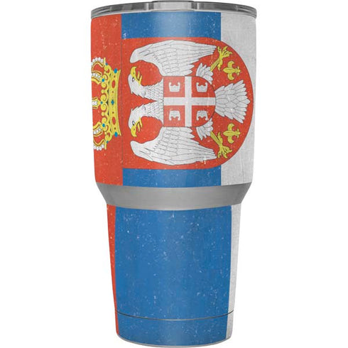 Serbia Flag Distressed Yeti 30oz Rambler Tumbler Skin