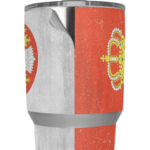 Serbia Flag Distressed Yeti 30oz Rambler Tumbler Skin