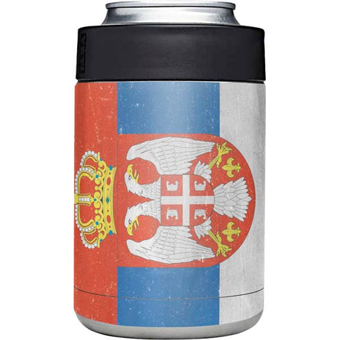 Serbia Flag Distressed Yeti Colster Can Insulator Skin