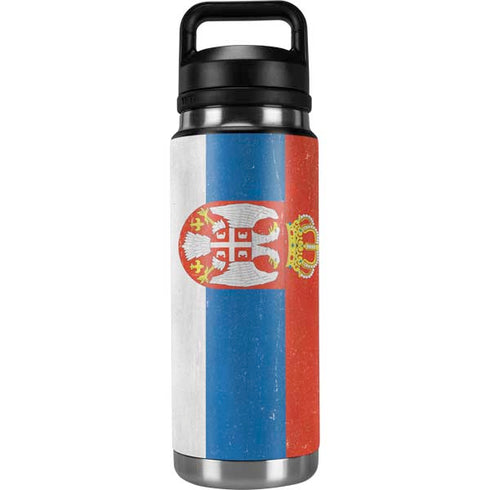 Serbia Flag Distressed YETI Rambler 26oz Bottle Skin