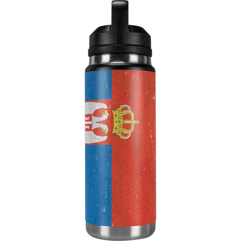 Serbia Flag Distressed YETI Rambler 26oz Bottle Skin